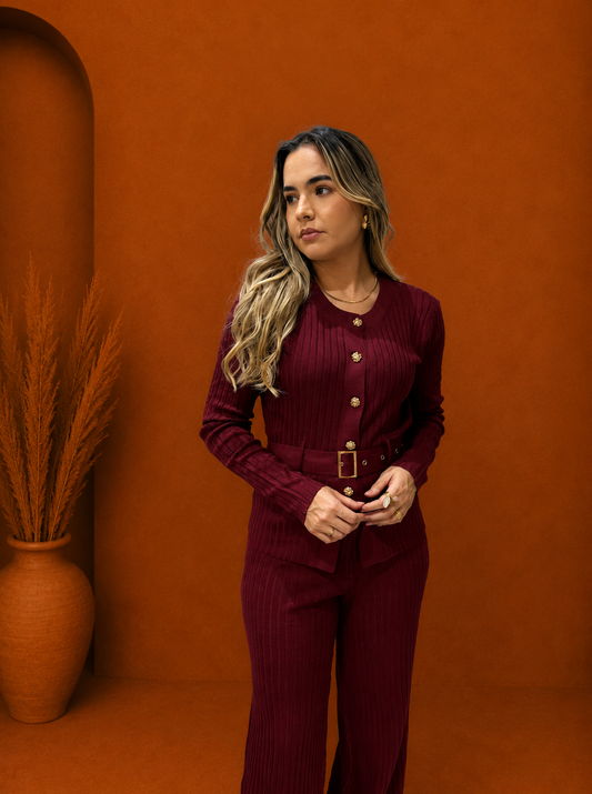 Conjunto Tricô Canelado