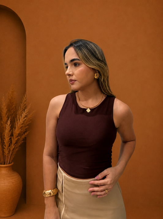 Cropped Malha inspiração zara